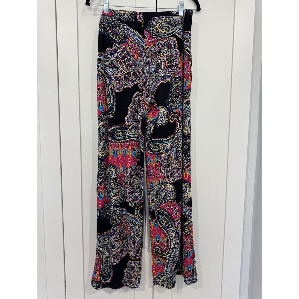 Lauren Ralph Lauren Multicolor Paisley Wide-Leg Stretch Women's Pants - Picture 2 of 3